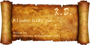 Klinko Diána névjegykártya